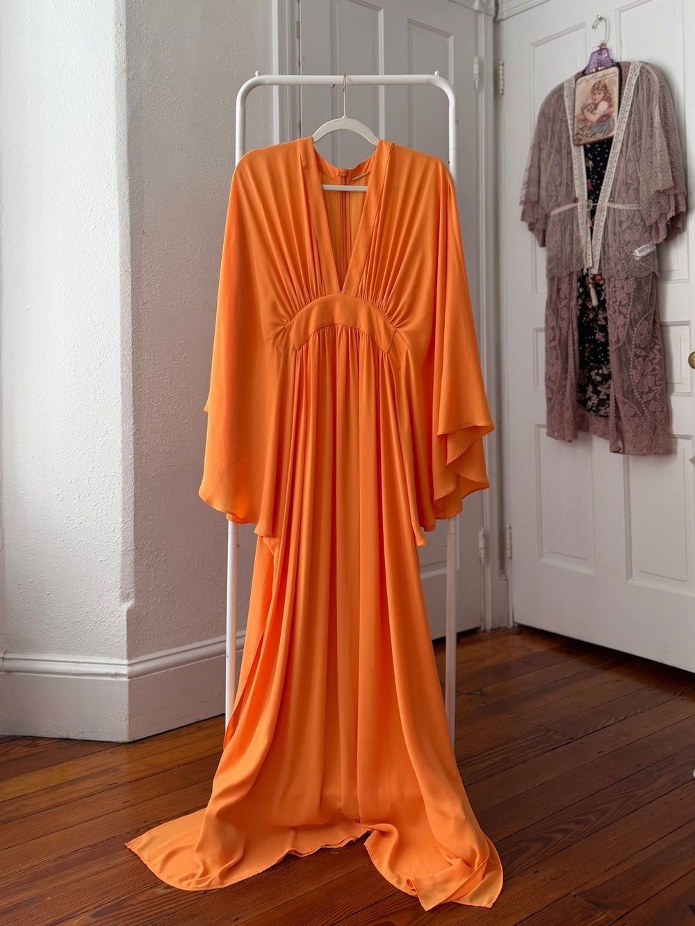 Alexis Lillia angel wing maxi dress in Tango